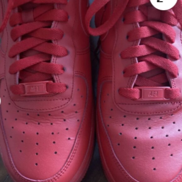 Nike Air Force 1 ‘07 LV8 Low Triple Red Sneakers CW6999-600 Mens Size 9 - Picture 6 of 7
